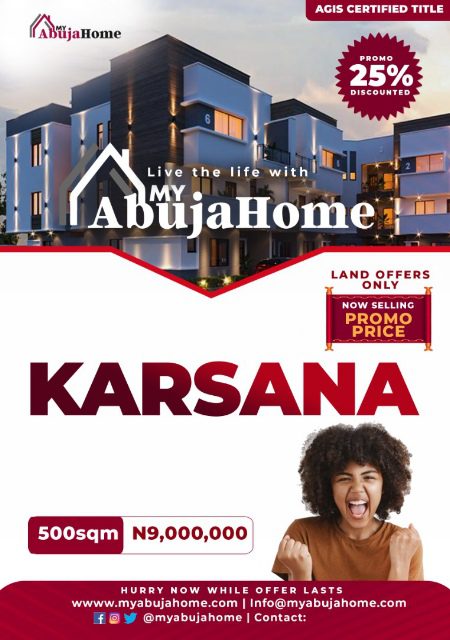 LAND FOR SALE IN KARSANA ABUJA AT PROMO PRICE!!!